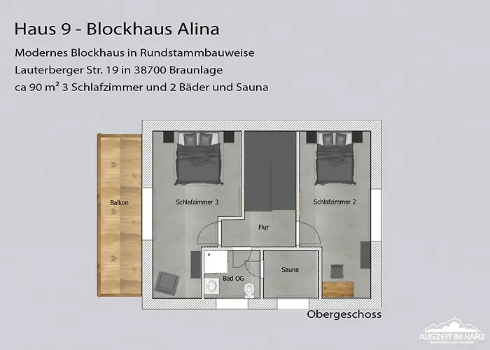 Дом отдыха Auszeit Im Harz - Haus 9 Blockhaus Alina Браунлаге